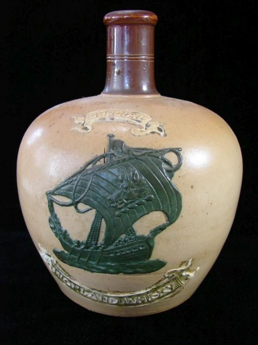 Doulton Lambert Special Highland Whisky jug with: Doulton Lambert Special Highland Whisky jug with Sailing Ship