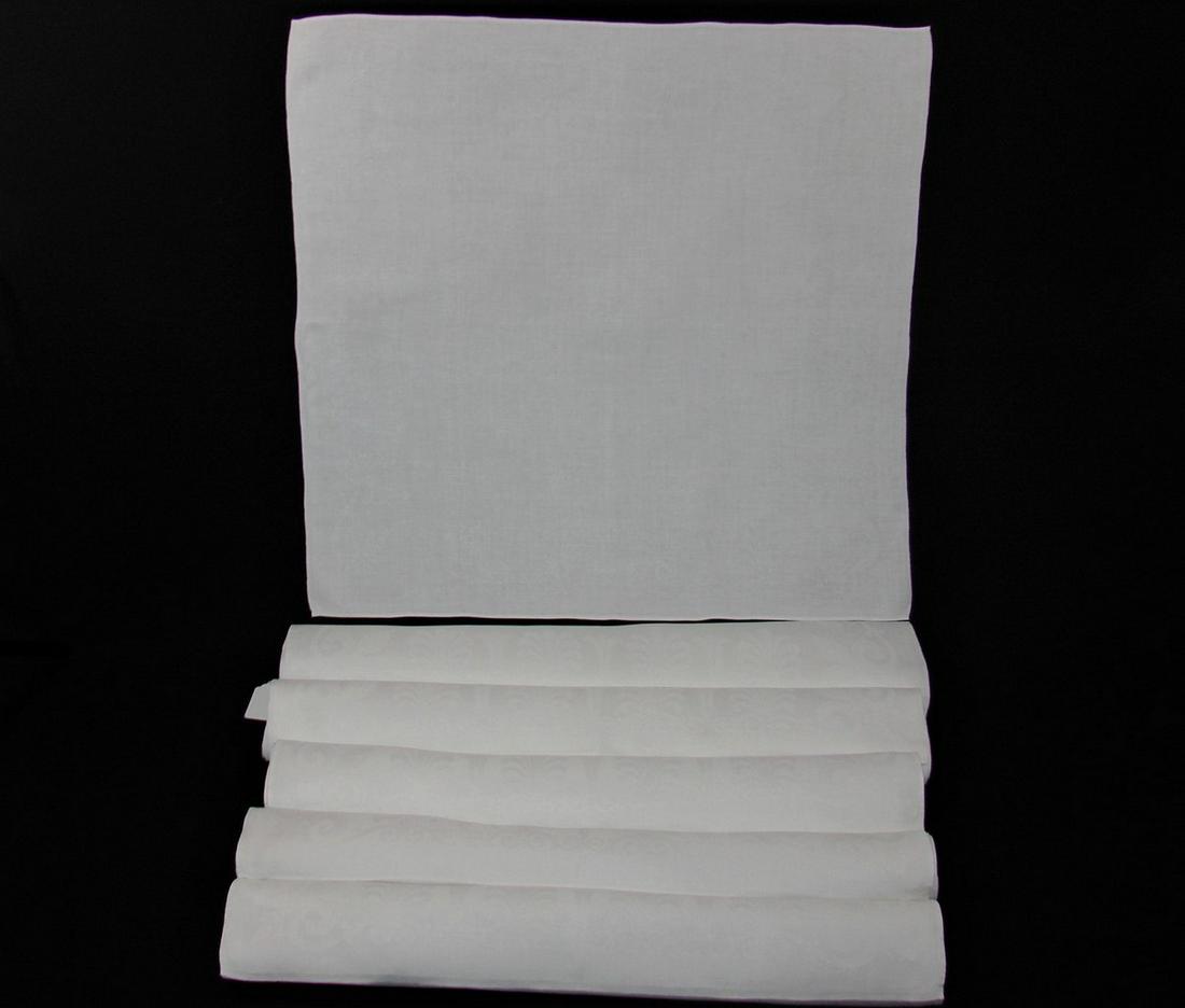 Set of Six Fleur de lis Antique Damask Napkins: 25" x 26"