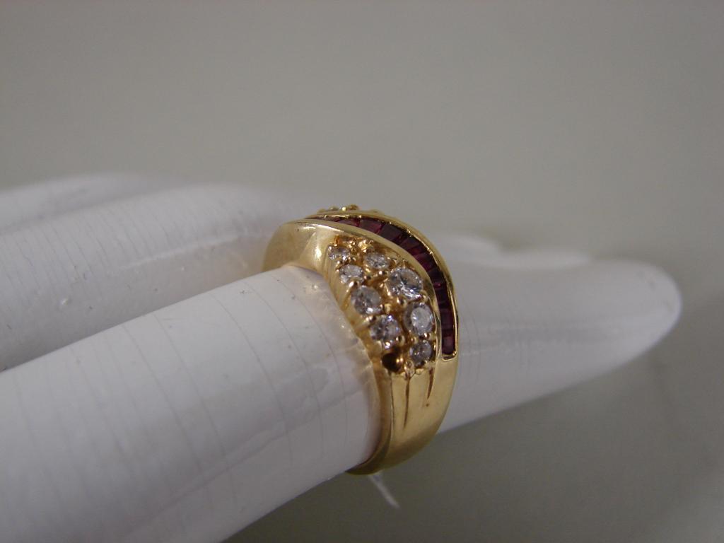 Diamond & Ruby Bypass14K Ring +925 (1 of 12)