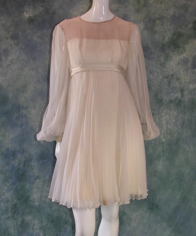 Vintage Pleated Silk Mini Dress (1 of 9)