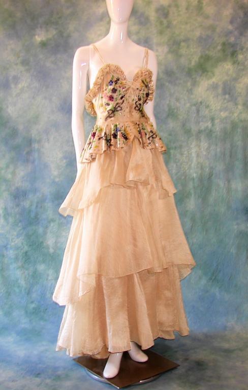 1940s Designer Beaded Silk Gown (1 of 20)