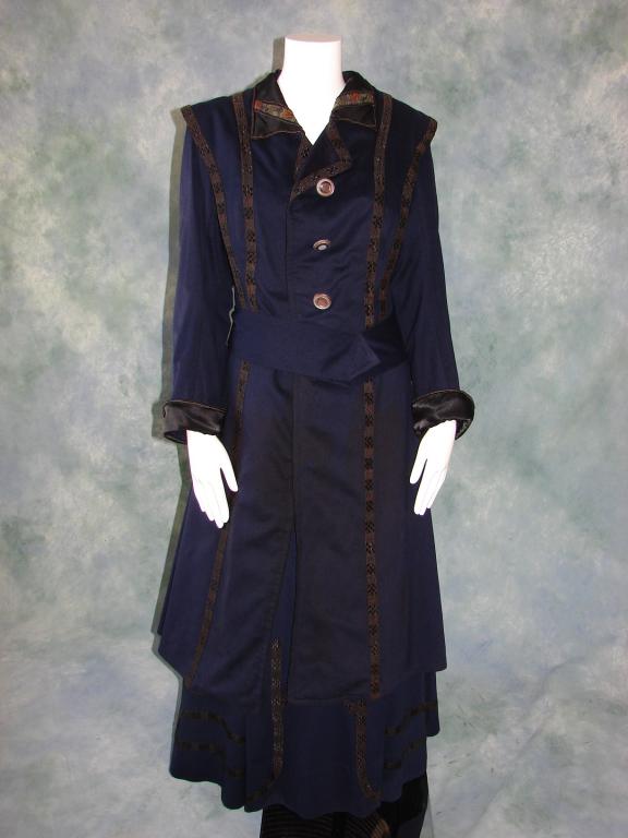Edwardian Walking Suit in Navy Blue Wool (1 of 9)