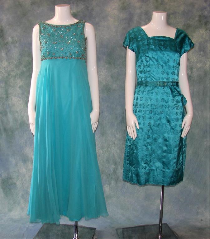 Two 1970s Turquoise Gowns- AS IS (1 of 12)