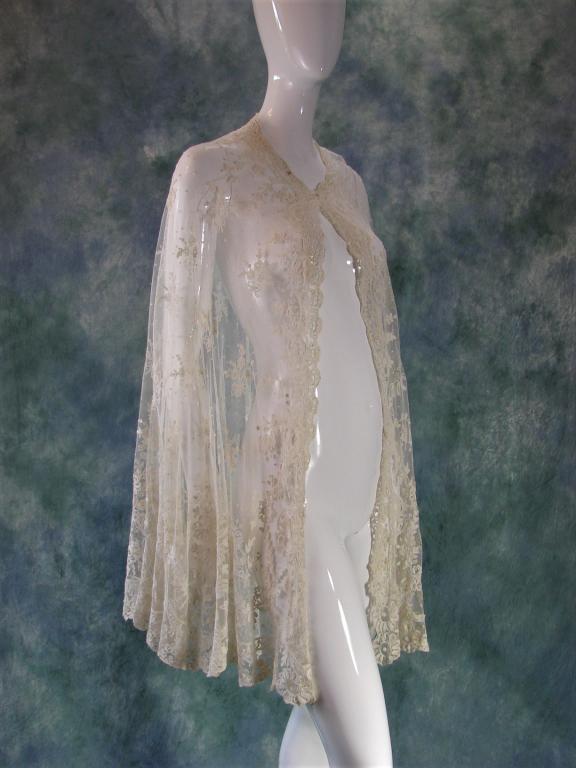 Blonde Crewl Embroidered Cape (1 of 9)