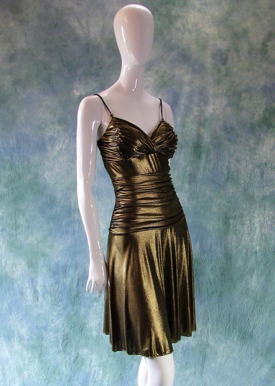 VTG Gold Lame Mini Dress (1 of 9)