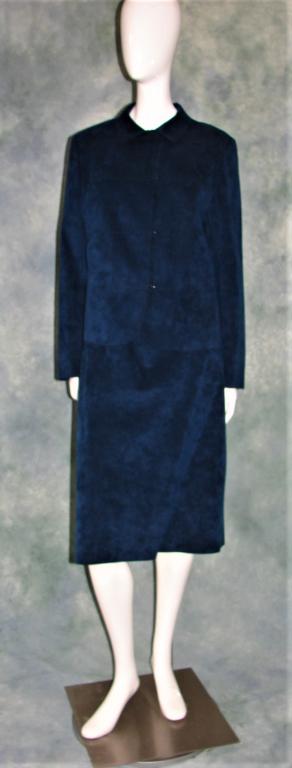 1970s Two Piece Navy Blue Ultrasuede Suit (1 of 7)