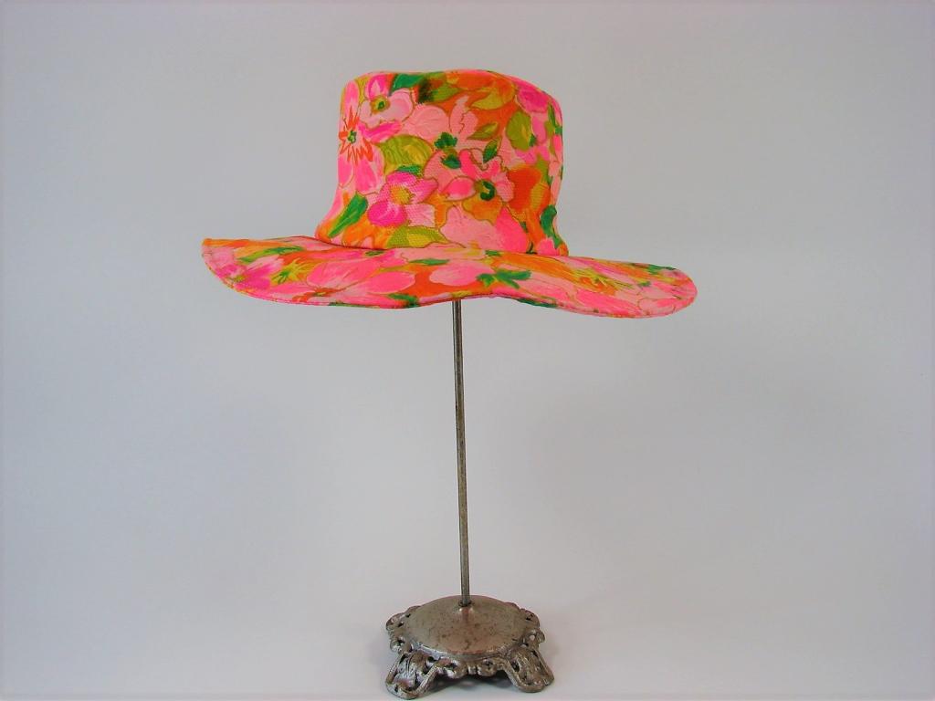 Vintage 1960s Neon Floral Bucket Hat (1 of 4)