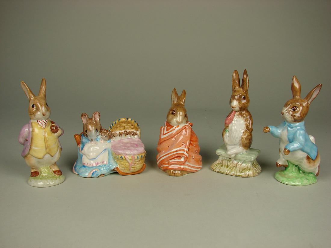 Beatrix Potter Figurines Marked 1963: SHIPPABLE: bunnies; Beswick England, 1965 F. Warne & Co