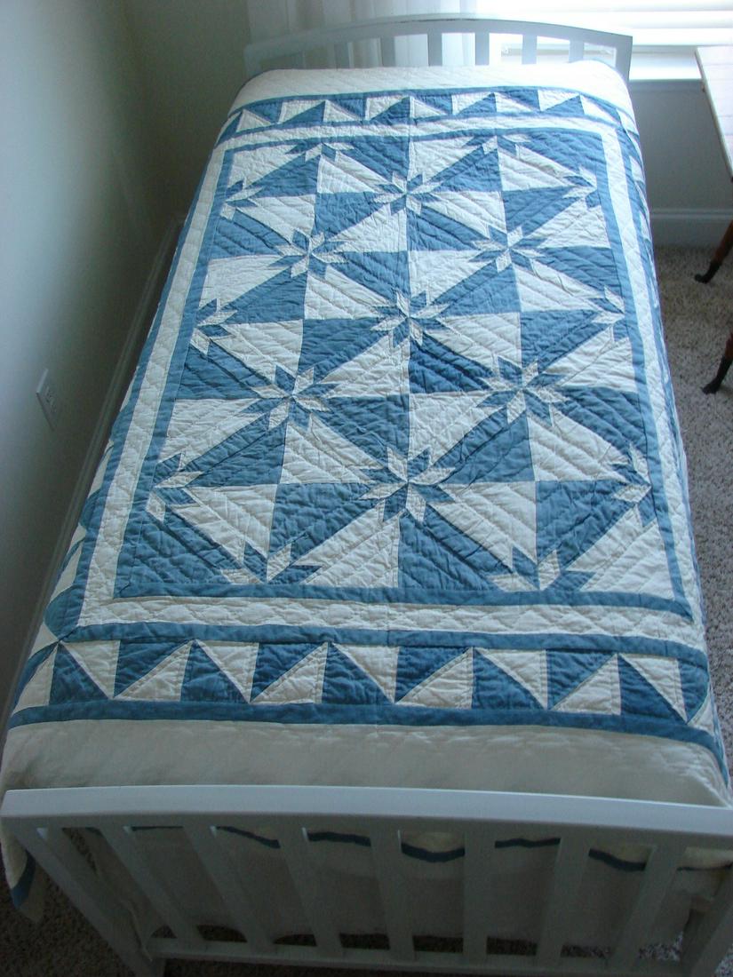 Handmade Blue and White Star Quilt (1 of 3)