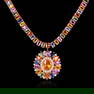 14K YELLOW GOLD 53CT CEYLON SAPPHIRE 1.00CT DIAMOND NECKLACE