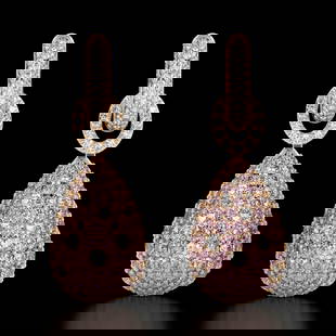 14K YELLOW GOLD 7.80CT SAPPHIRE 1.50CT DIAMOND EARRINGS: Metal: 14k Solid Yellow GoldFinish: Bright PolishMarkings: Stamped 14KCountry Made: United StatesMain Stone: SapphireQuantity: 338Shape: RoundColor: PinkCarat Total Weight: 7.80Measurements: 1.50 - 2.