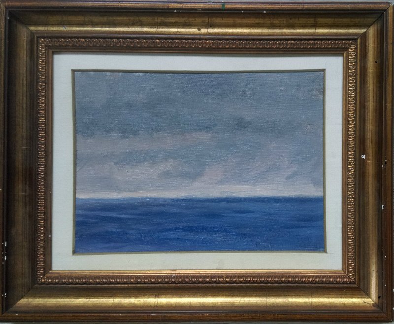 KENT, AMERICAN SCHOOL: Description : "Seascape".-- Medium : Oil on canvas/ board.-- Dimensions : 14.5 x 20 cm.-- Signature : signed lower right