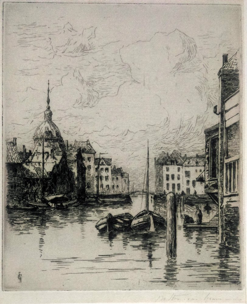 Carel Nicolaas STORM VAN'S GRAVENSANDE (1841-1924): Carel Nicolaas STORM VAN'S GRAVENSANDE (1841-1924) -- Description : City view -- Medium : Etching -- Dimensions : 34.5 x 29 cm -- Signature : Signed lower right -- Estimate : 50 - 100 Euro