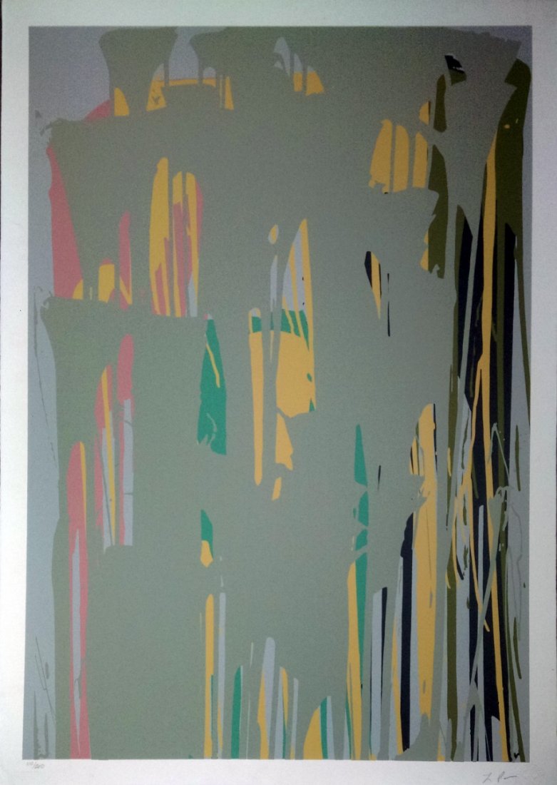 Larry POONS (1937 -*) ラリー : Larry POONS (1937 -*) ラリー　プーンズ -- Description : "Composition" 1979 -- Medium : Screenprint in color -- Dimensions : 107.5 x 75.5 cm -* Signature