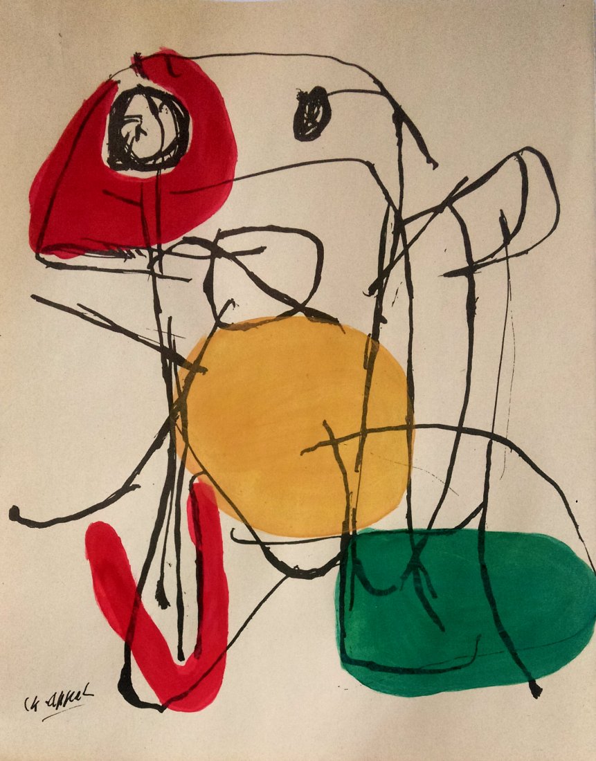 Karel APPEL 1921 -2006 - Abstract figure (1 of 2)