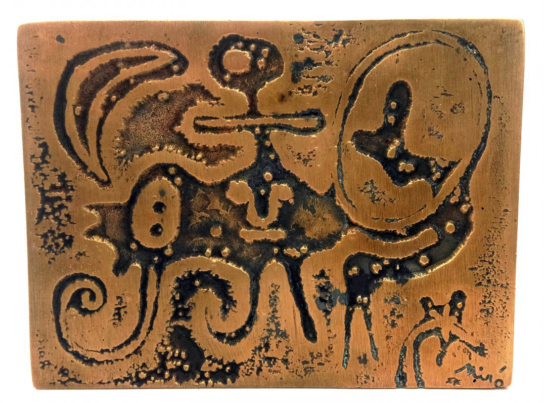 Joan MIRO 1893-1983- Signed bronze plaque 1947 (1 of 2)