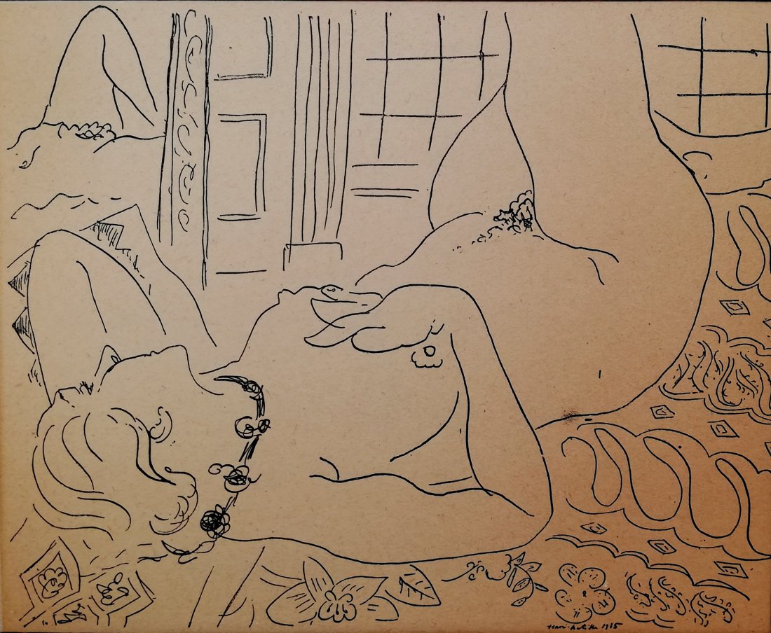 Henri MATISSE (1869-1954) litho, Reclining nude: LOT 11152 -- Henri MATISSE (1869-1954) -- Description : Reclining nude -- Medium : Lithograph -- Dimensions : 13 x 16 cm -- Signature : Signed lower right -- Estimate : 20 - 30 Euro