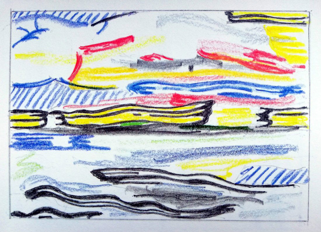 Roy F. LICHTENSTEIN (1923 -1997) Landscape sketch 1986 (1 of 1)