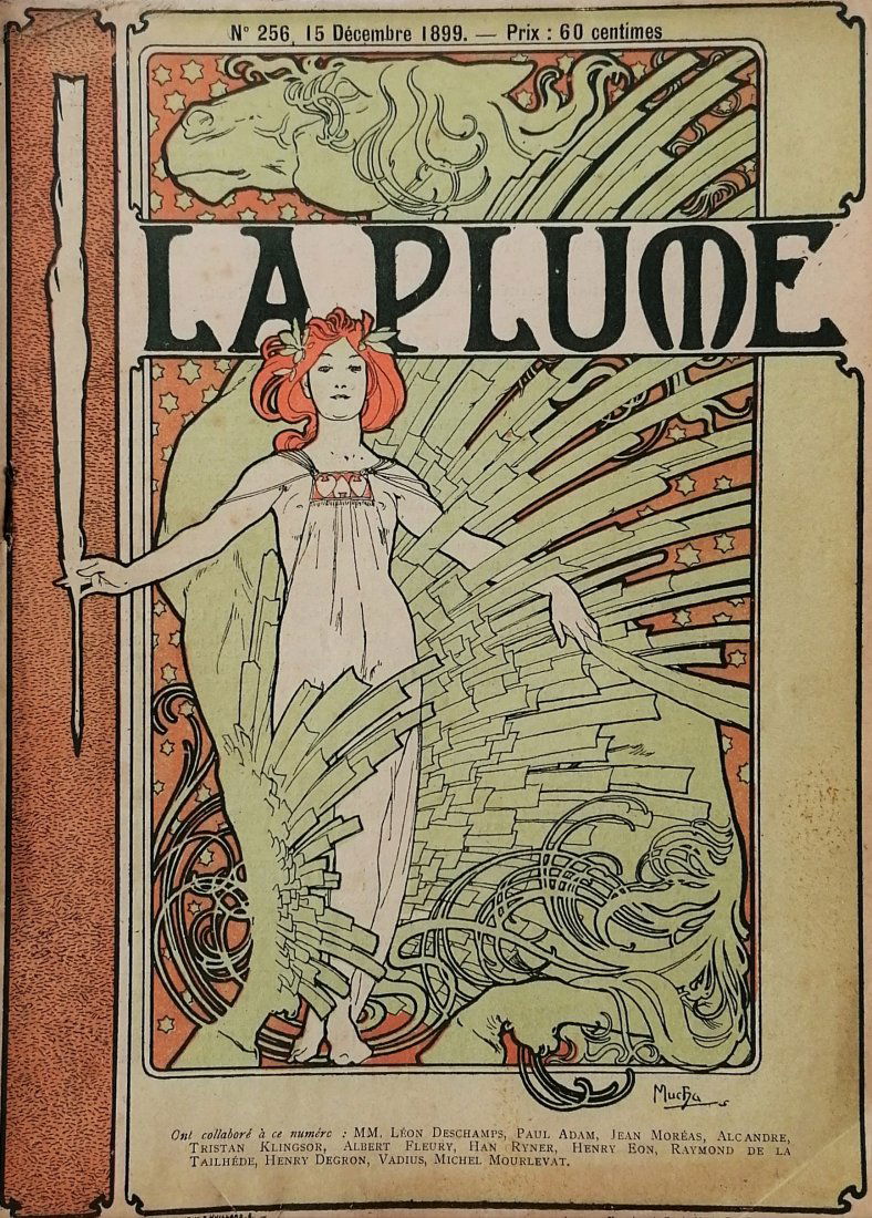 Alfons Maria MUCHA (1860-1939) - Lithograph, La Plume (1 of 3)