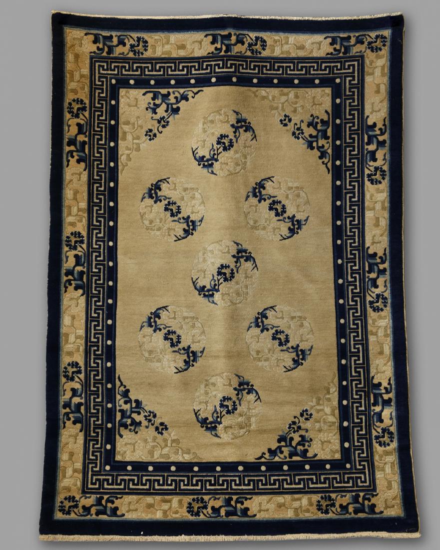 A Peking Chinese 'floral roundel' rug (1 of 1)