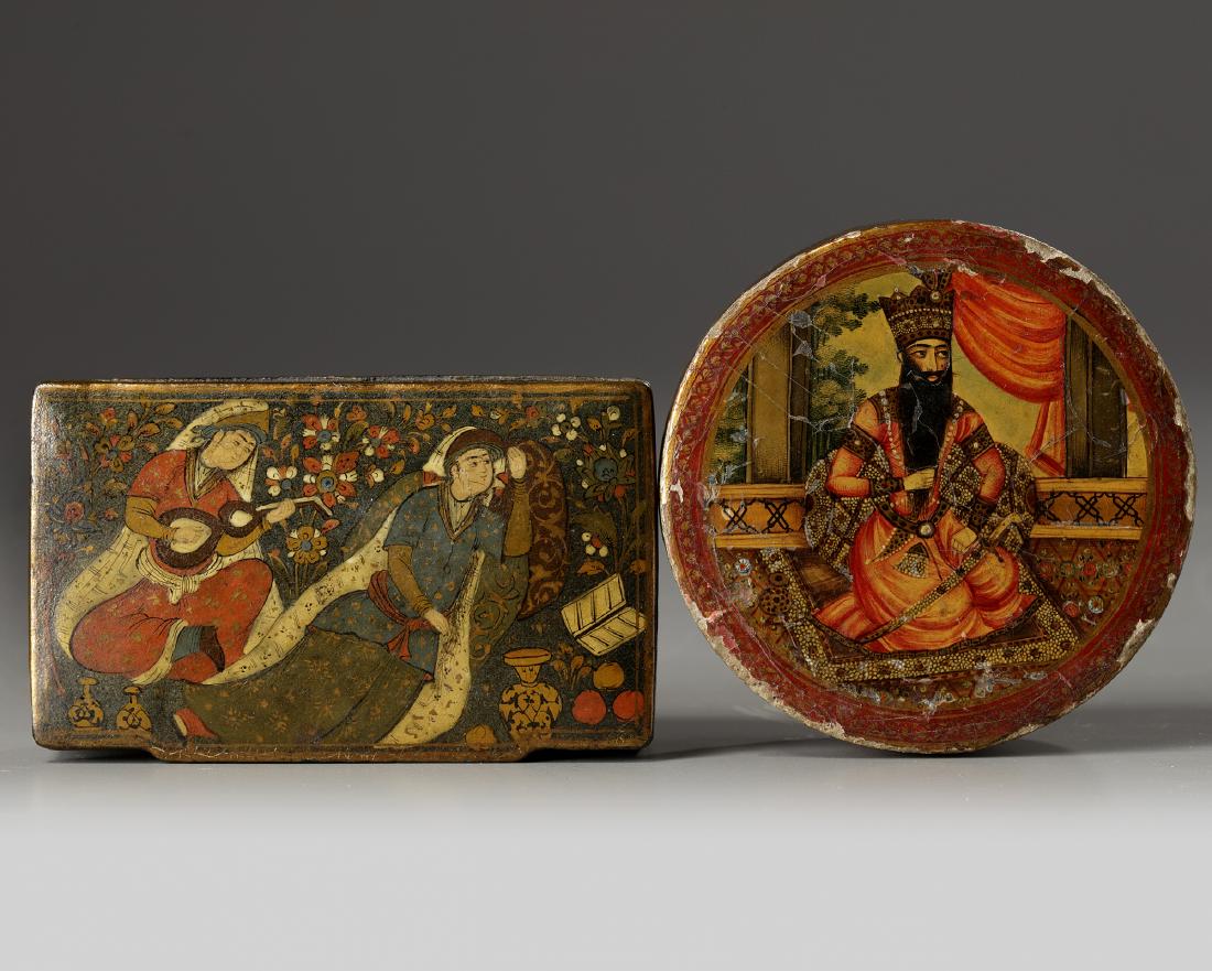 Two Qajar lacquer boxes (1 of 3)