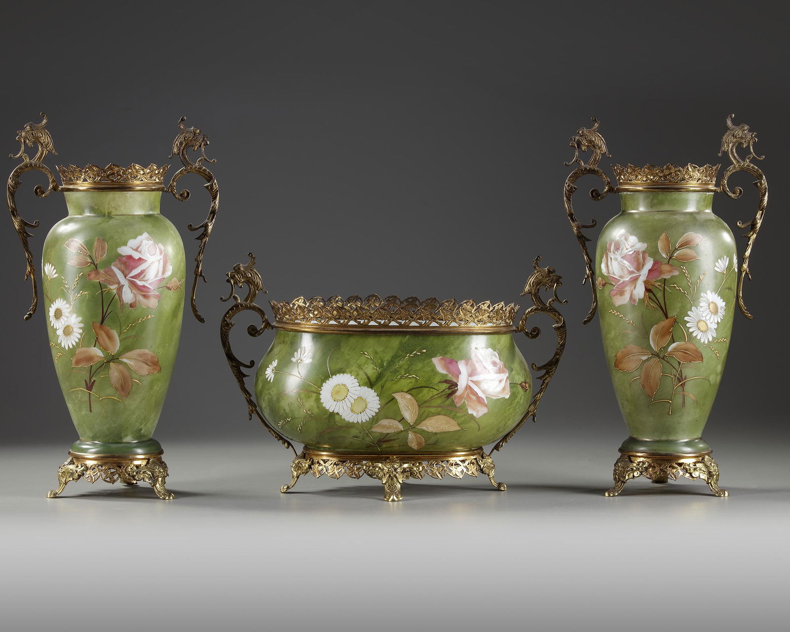 AN OPALINE SET, LATE 19TH CENTURY (1 of 3)