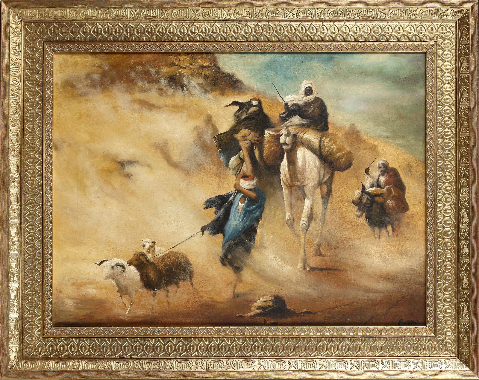 AN ORIENTALIST PAINTING, 20TH CENTURY (1 of 2)
