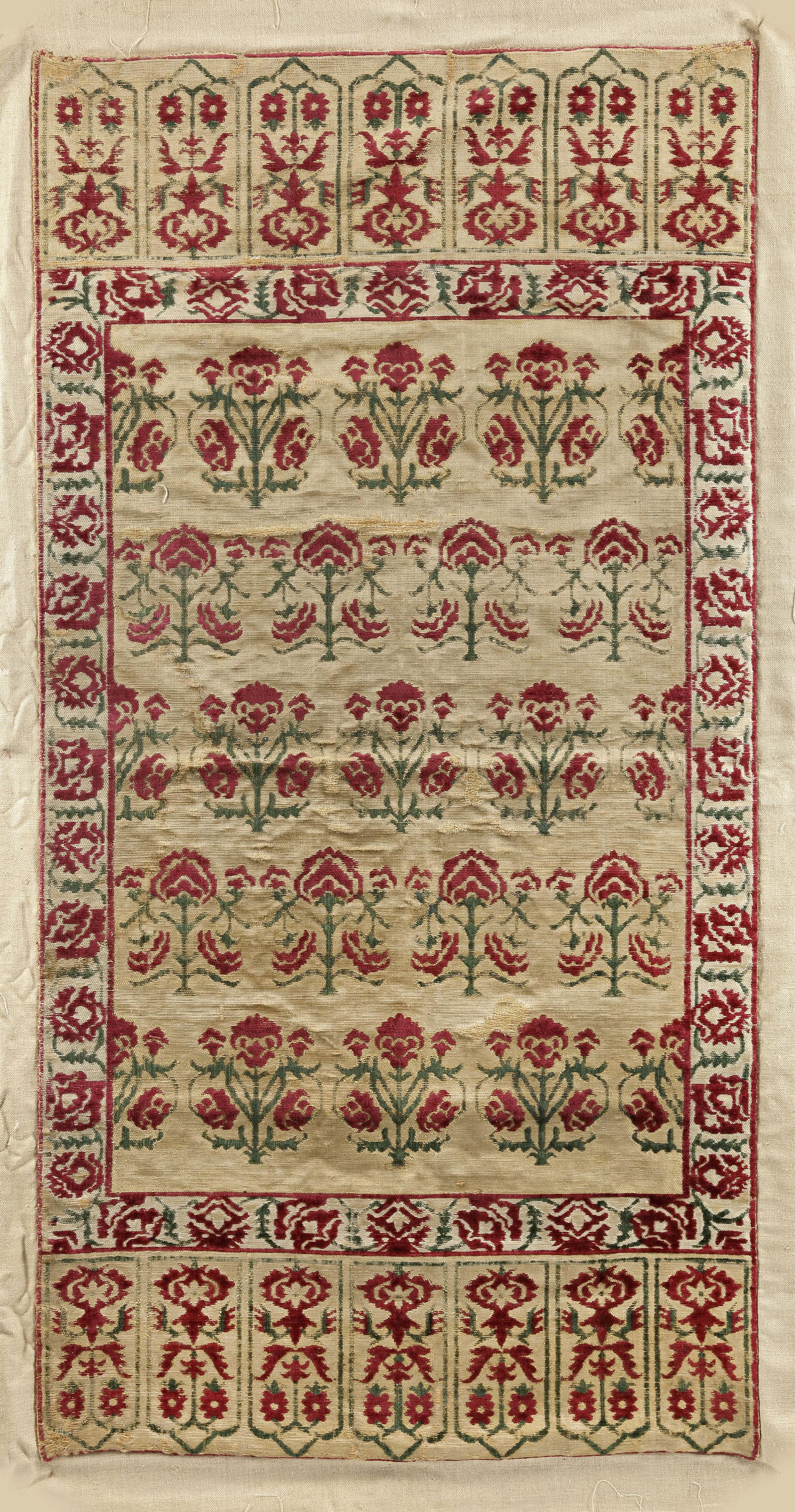AN OTTOMAN VOIDED SILK AND VELVET PANEL ( CATMA) TURKEY, 17TH CENTURY (1 of 1)