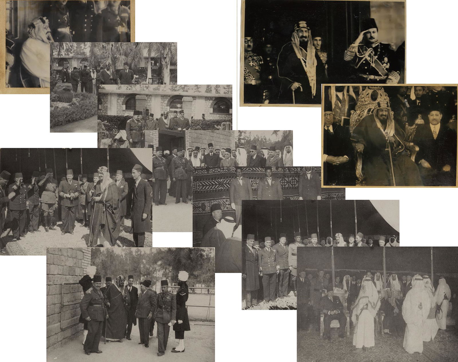 A COLLECTION OF ELEVEN OLD PICTURES OF KING ABDULAZIZ AL SAUD, 1ST KING OF SAUDIA ARABIA DURING HIS (1 of 12)