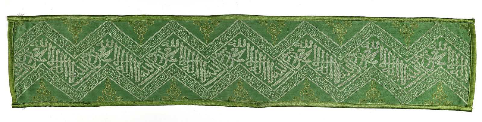 AN OTTOMAN GREEN EMBROIDERED SILK KISWA, 19TH CENTURY (1 of 1)