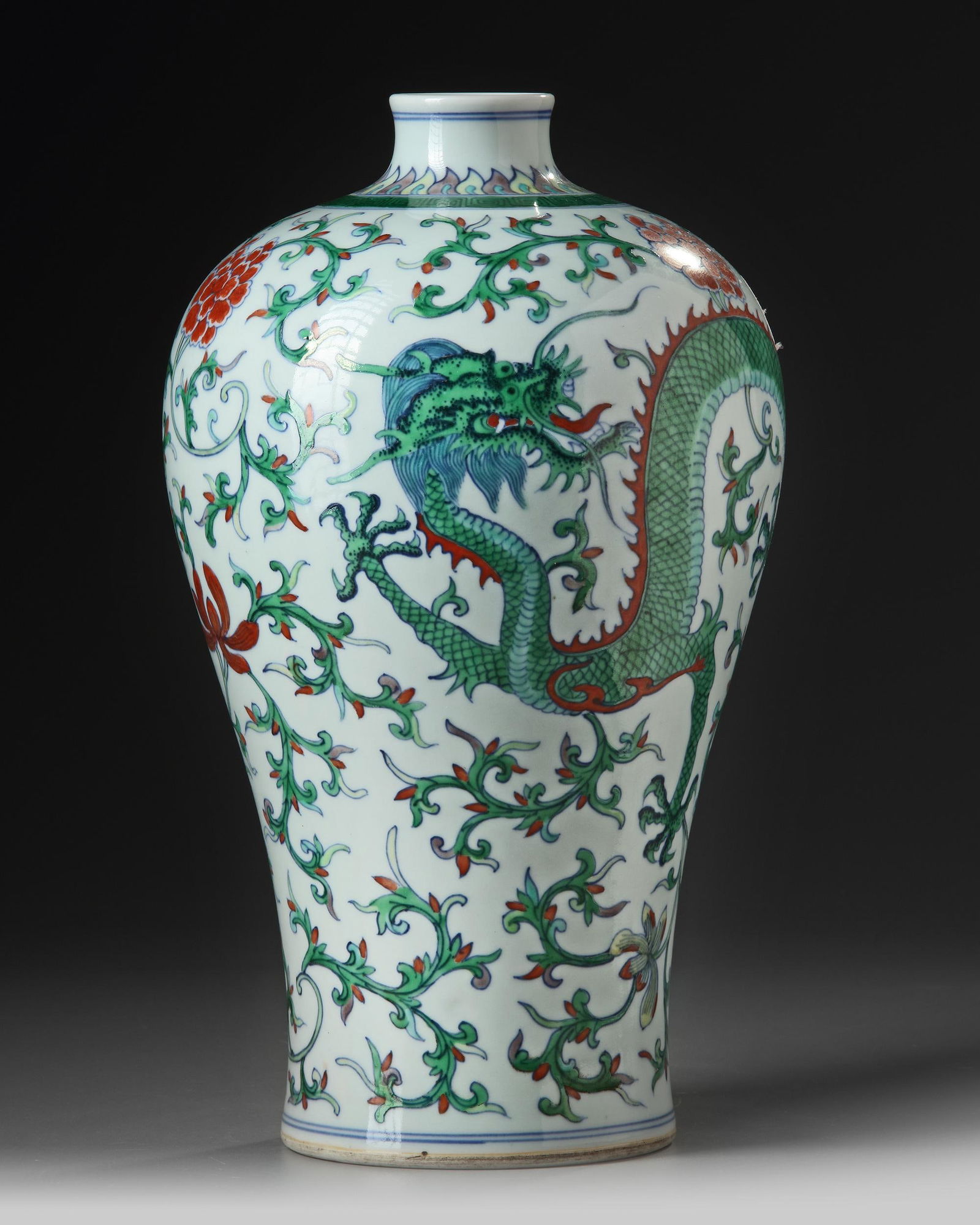 A CHINESE DOUCAI MEIPING VASE, QING DYNASTY (1644-1911) (1 of 4)