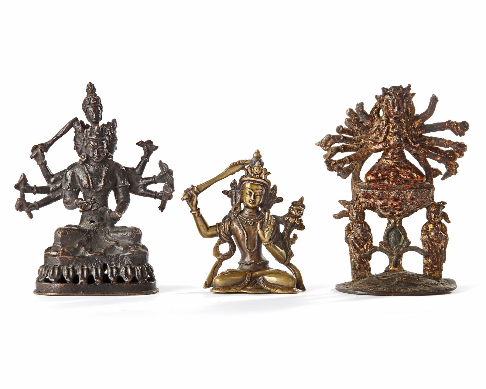 THREE CHINESE BRONZE FIGURES, MING DYNASTY AND LATER (1 of 11)