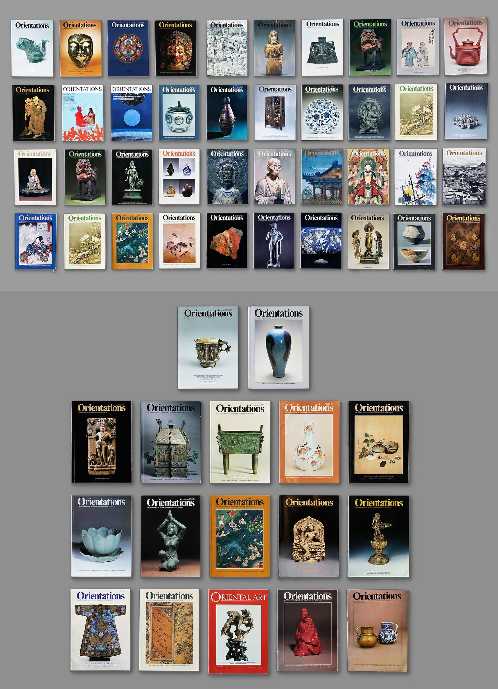 A LARGE COLLECTION OF FIFTY SEVEN 'ORIENTATIONS' MAGAZINES (1 of 2)