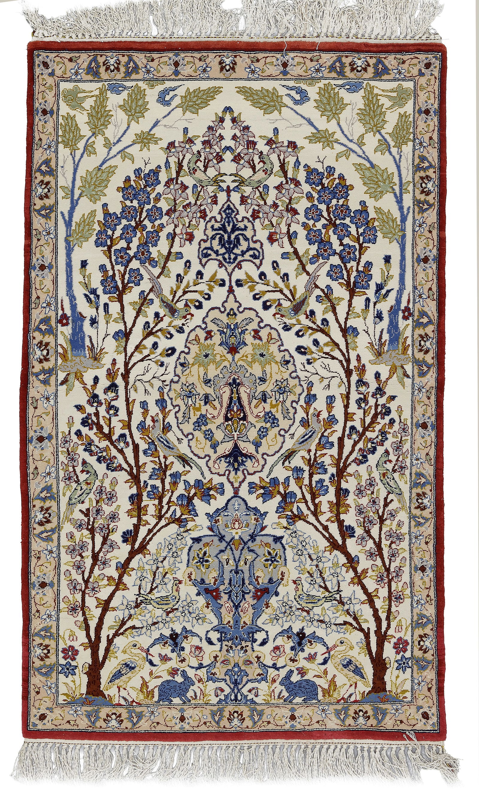 A FINE ISFAHAN RUG WITH SILK HIGHLIGHTS (1 of 2)