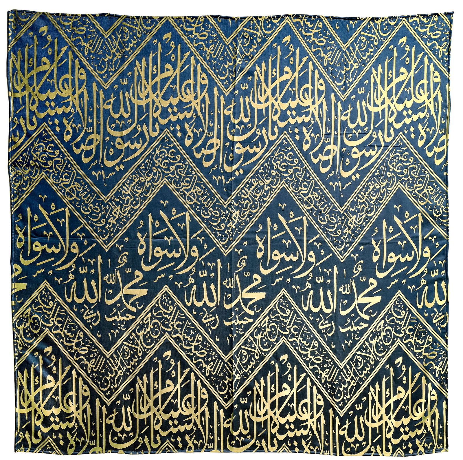 AN OTTOMAN EMBROIDERED SILK KISWA, 19TH CENTURY (1 of 2)