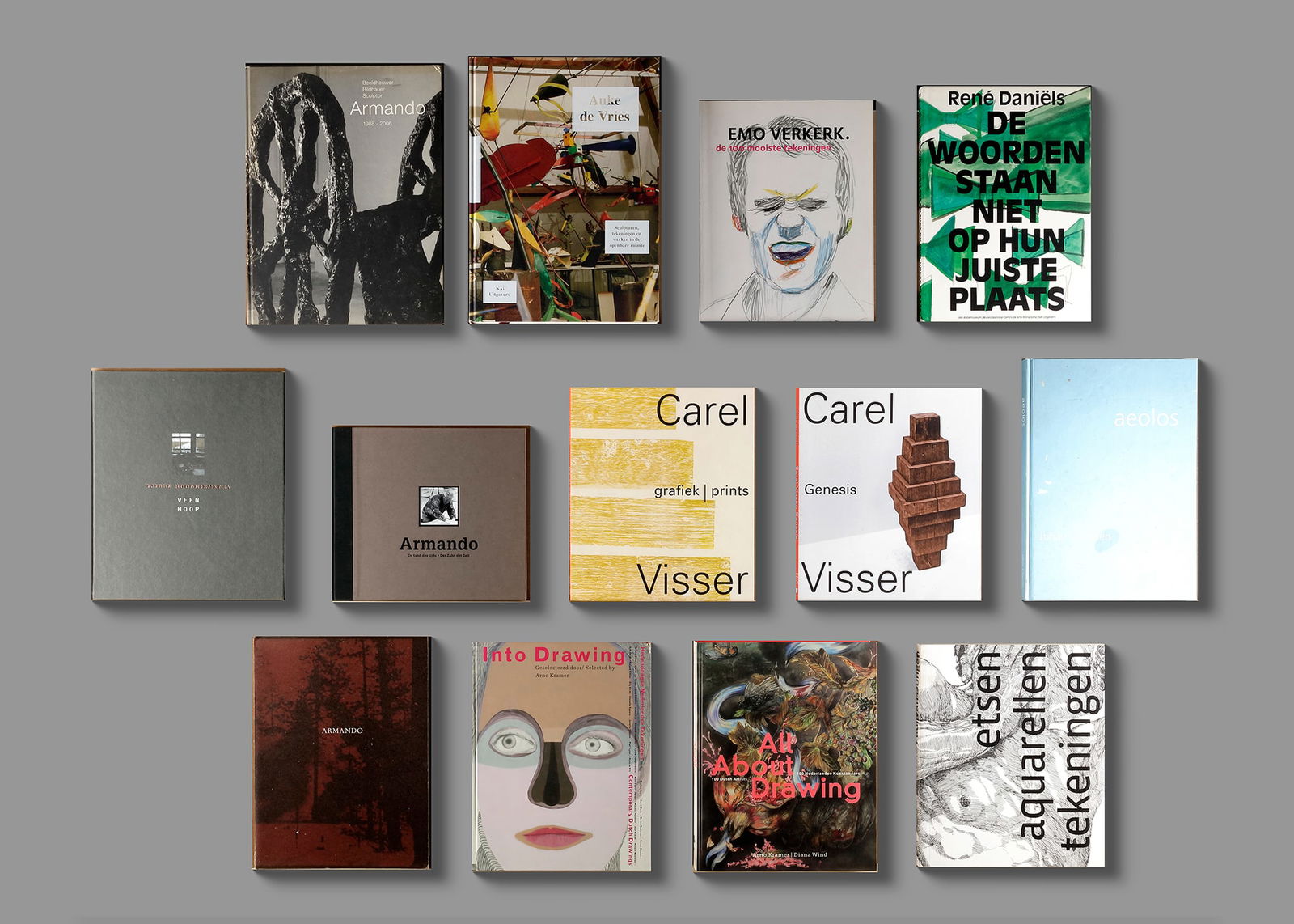 A COLLECTION OF THIRTEEN  ART BOOKS ABOUT ARMANDO, CAREL VISSER, AUKE DE VRIES AND OTHERS (1 of 1)