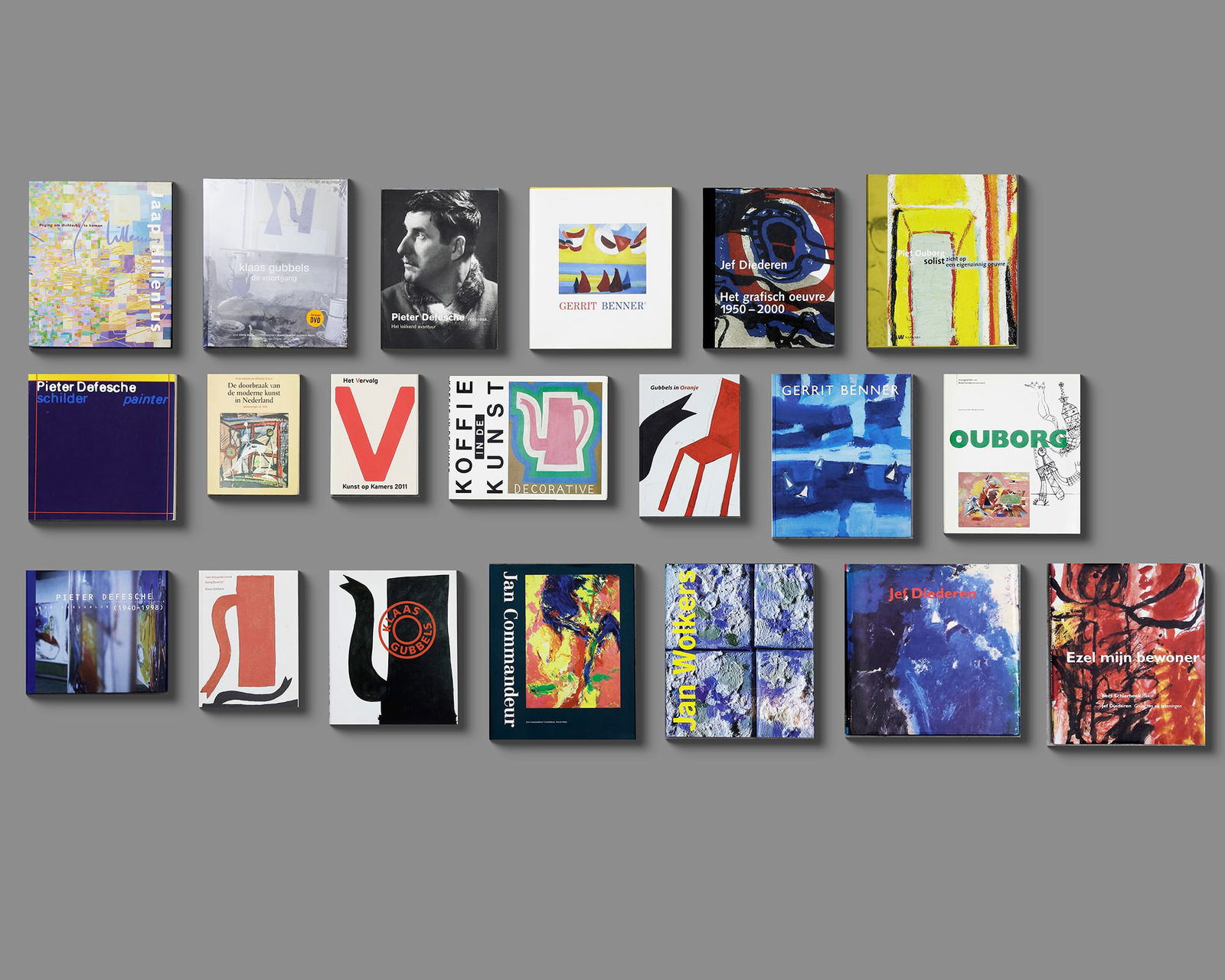 A COLLECTION OF ART BOOKS: 1.Jaap Ploos van Amstel - A monograph about Jaap Ploos van Amstel, featuring his paintings and artworks.2.Klaas Gubbels (de Voorberg) - Focuses on Klaas Gubbels, a Dutch artist known for his still-lif