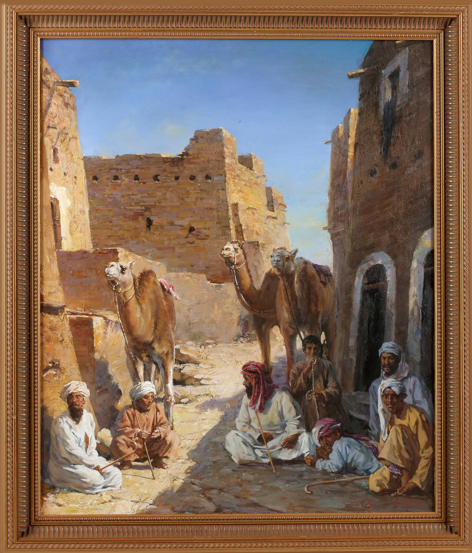 ORIENTALIST PAINTING OF A DESERT SCENE,OIL ON CANVAS, 20TH CENTURY (1 of 1)