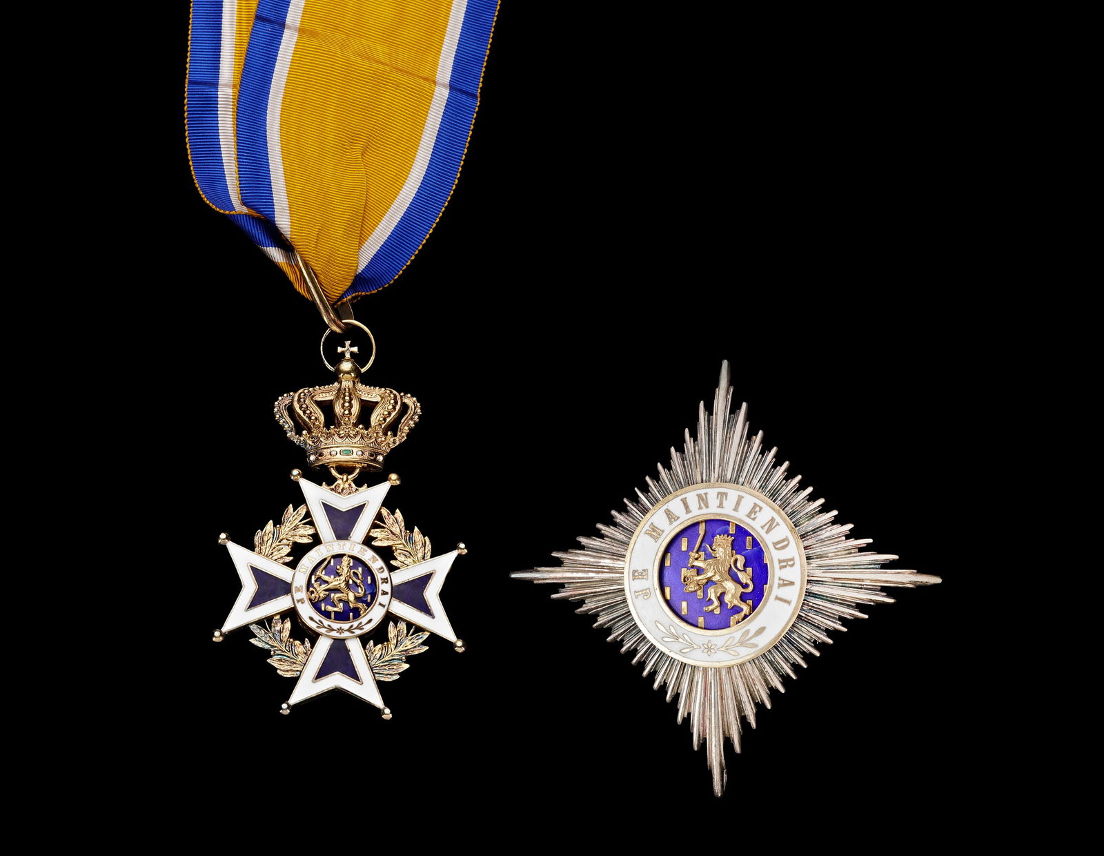 NETHERLANDS - ORDER OF ORANGE-NASSAU - GRAND OFFICER’S SET WITH MILITARY DISTINCTION (FOUNDED (1 of 4)