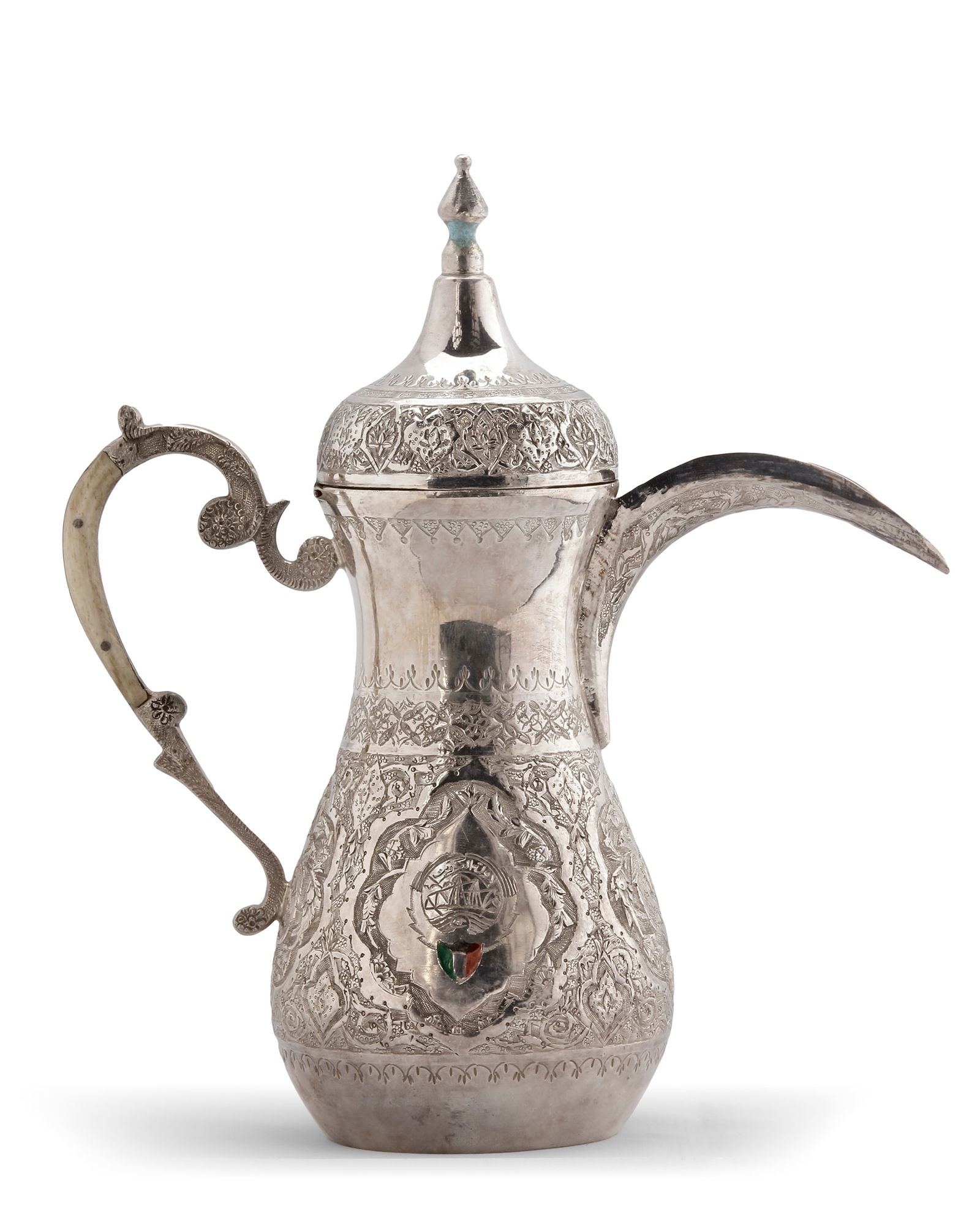 A SILVER COFFEE POT (DALLAH), KUWAIT, CIRCA 1950 (1 of 5)