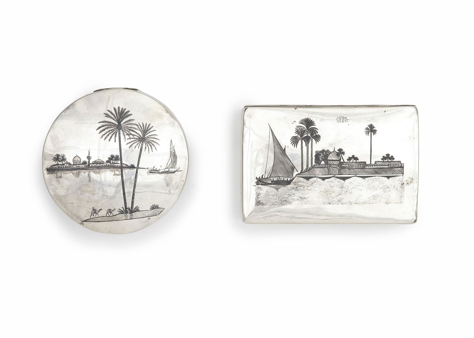 TWO SILVER BOXES, IRAQ, EARLY 20TH CENTURY (1 of 4)