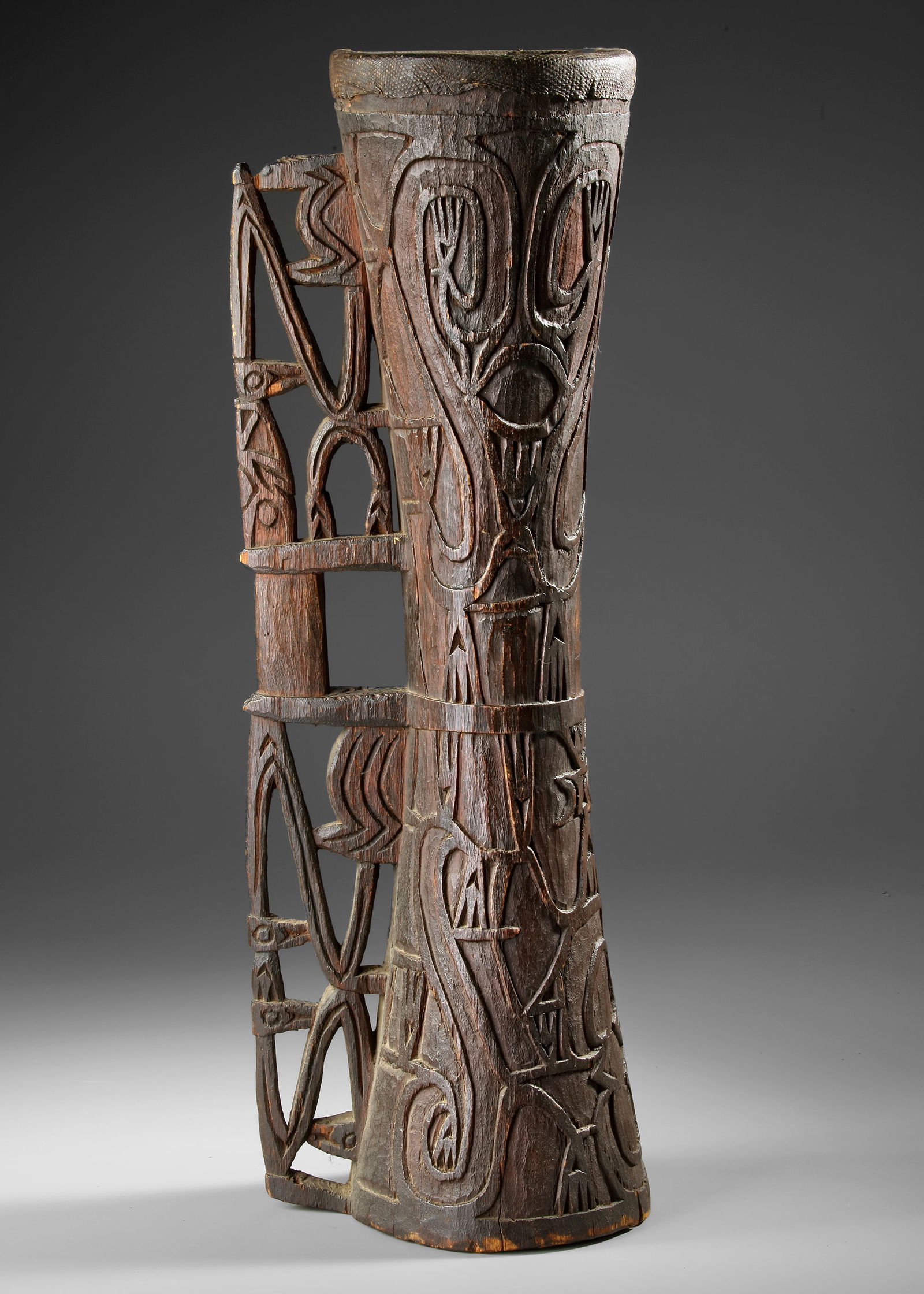 Asmat drum. Collected by Jac Hoogerbrugge in the 1960’s. (1 of 3)