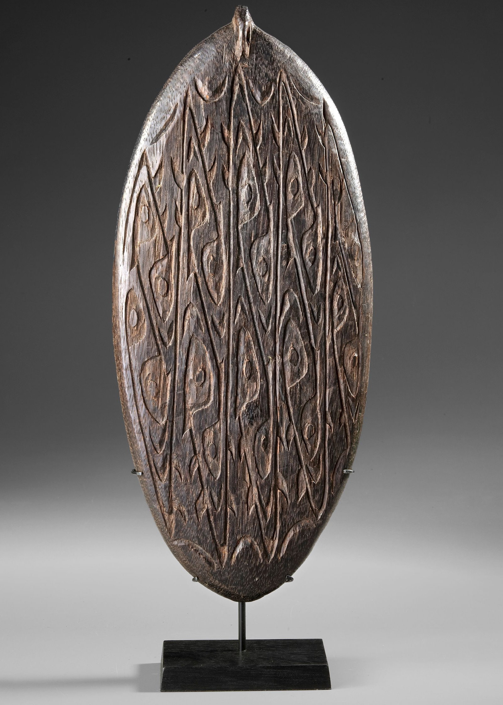 Sentani bowl on a custom made stand.: 41 by 18 cm.