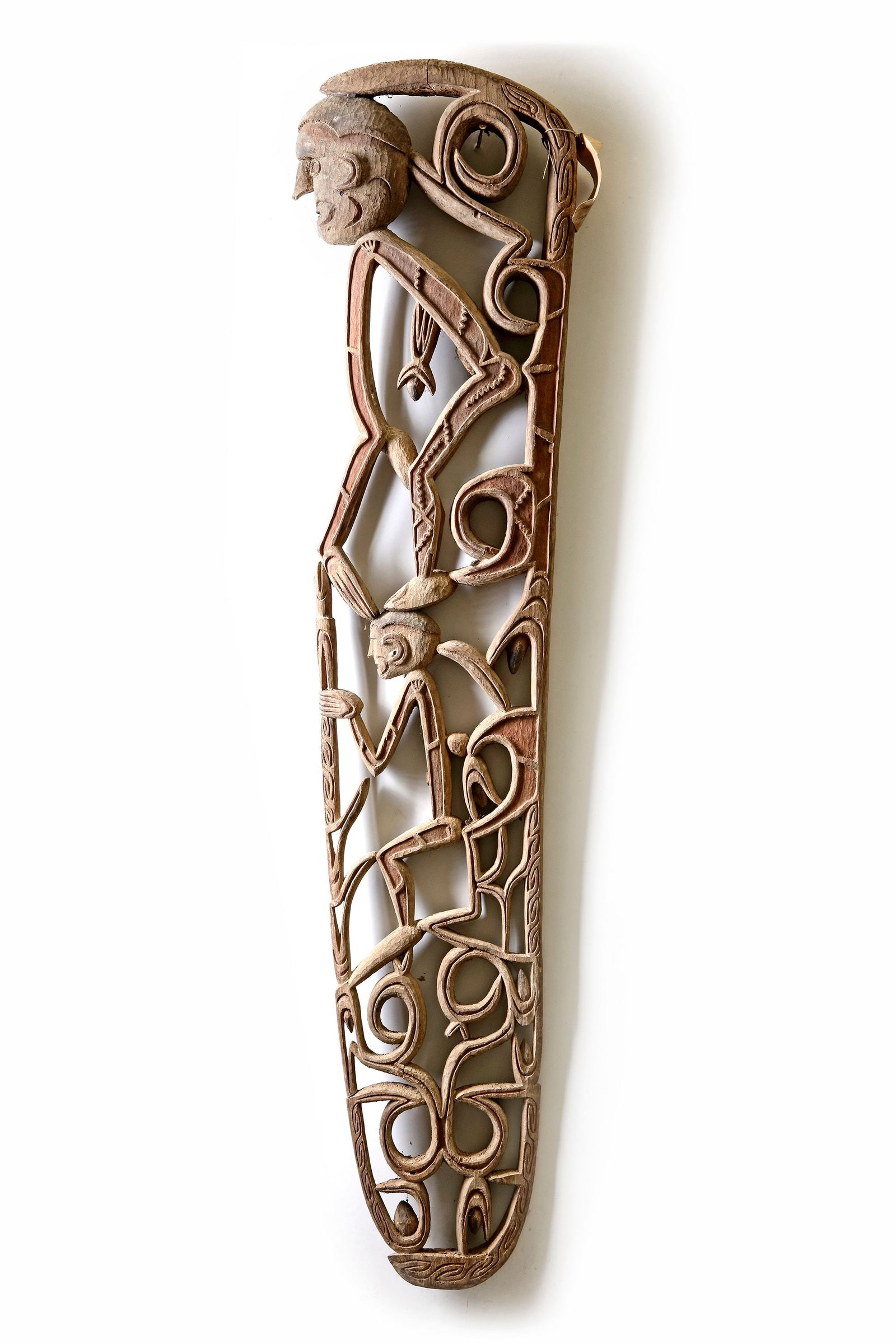 Asmat. Large openwork/ajour carving. From the village of Jakapis. Collected by Jac Hoogerbrugge in t: Asmat. Large openwork/ajour carving. From the village of Jakapis. Collected by Jac Hoogerbrugge in the 1960’s or 1970’s. See the drawing by Hoogerbrugge and the collection note. Hoogerbrug