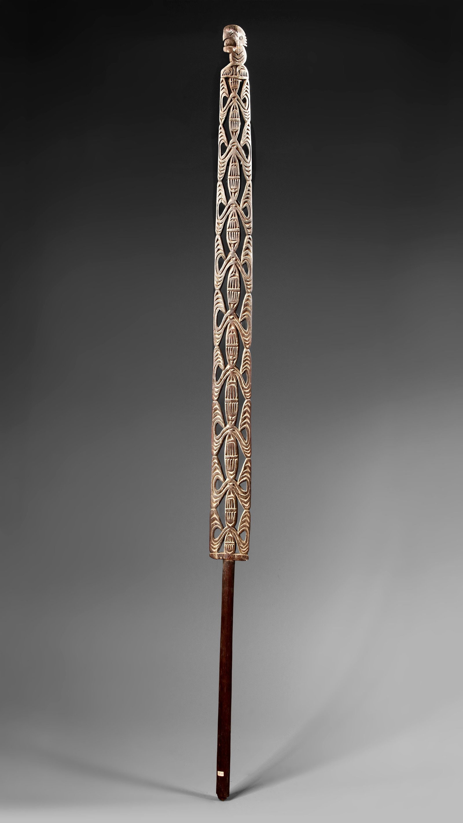 Asmat. Paddle top. Collected by Jac Hoogerbrugge in the 1960’s or 1970’s. Carved by Sire: 140 cm.