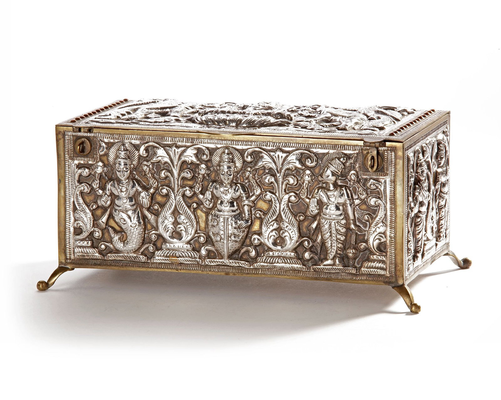 AN ISLAMIC SILVER ELONGATED BOX, INDIA, 19TH CENTURY (1 of 4)