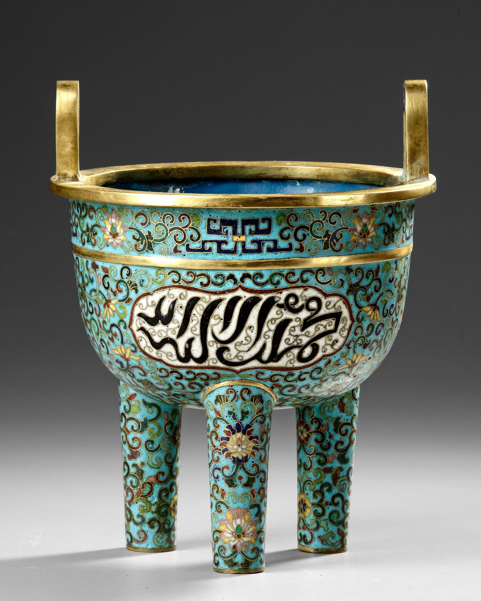 A CHINESE CLOISONN?‰ ENAMEL TRIPOD CENSER FOR THE ISLAMIC MARKET, 18TH-19TH CENTURY (1 of 4)
