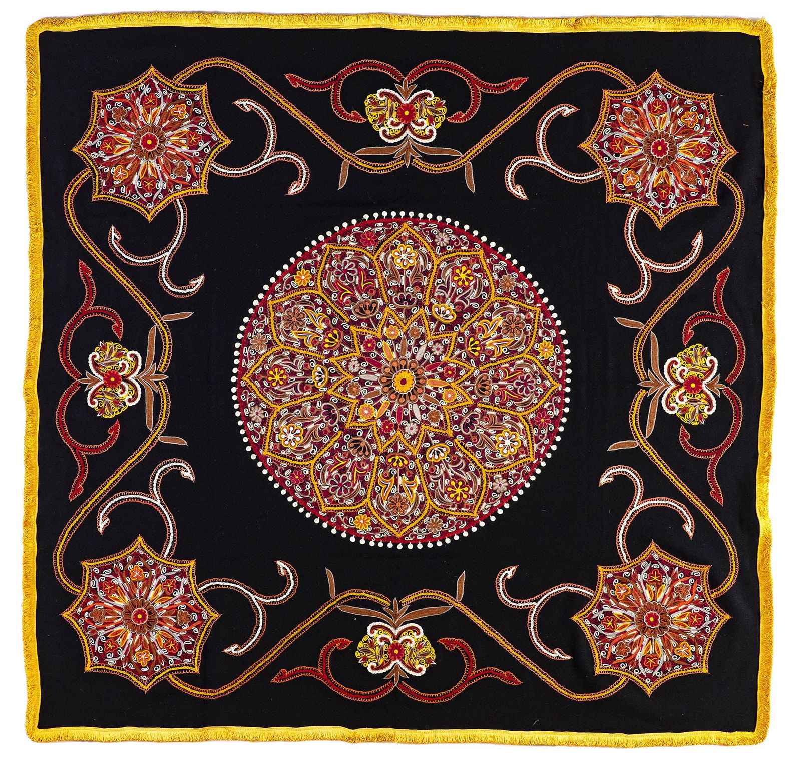 AN EMBROIDERED AND APPLIQU?‰ WOOL RESHT PANEL PERSIA, 20TH CENTURY (1 of 2)