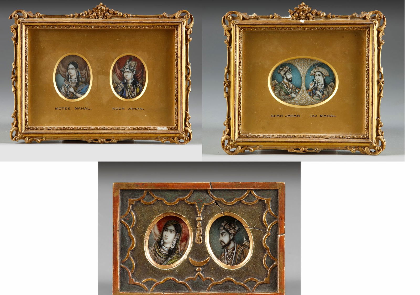 THREE INDIAN MUGHAL PORTRAITS OF A COUPLE, 19TH-20TH CENTURY (1 of 4)