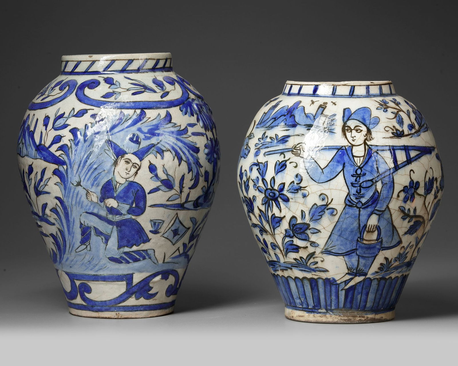 A PAIR OF PERSIAN POTTERY JARS, 19TH CENTURY (1 of 10)
